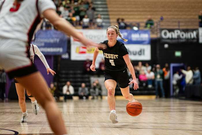 Clackamas Jesuit 6A Oregon girls basketball quarterfinal 2024 Naji Saker-18